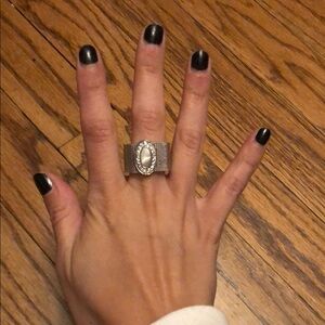 Elegant Silver Pearl Ring